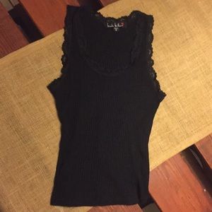 Nicole Miller black lace trimmed top